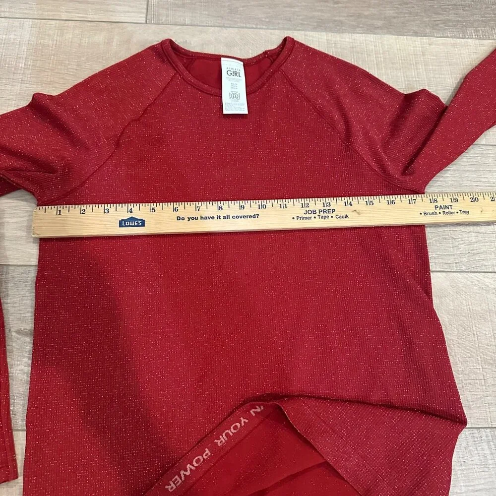 ATHLETA GIRL RED LONG SLEEVE SHIRT XXL 16